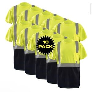 OccuNomix LUX-SSETPBK-YXL-PK10 Classic Standard High Visibility Short Sleeve